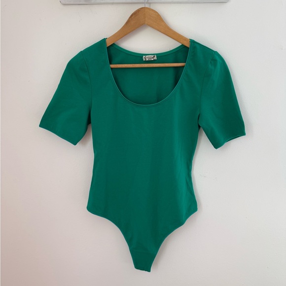 Free People Tops - Free People NWOT Green Short Sleeve Bodysuit